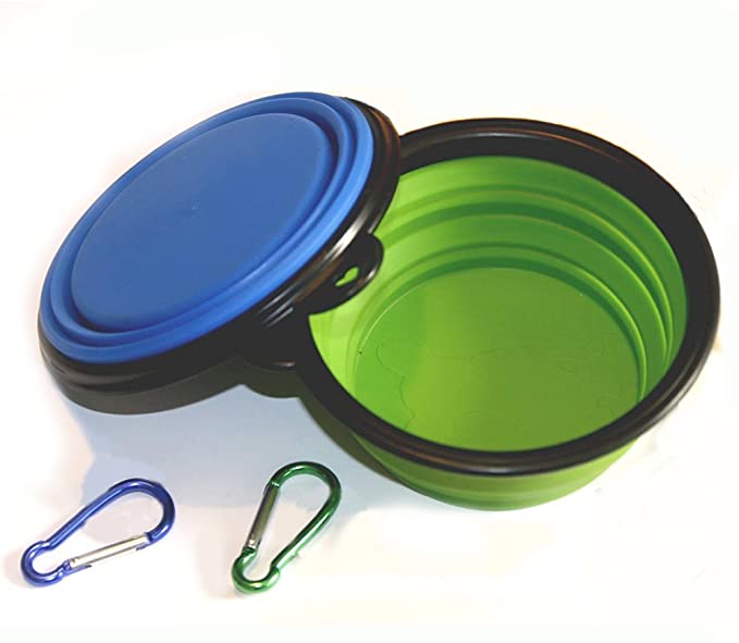 COMSUN Collapsible Dog Bowl, Foldable Expandable Cup Dish for Pet Cat Food Water Feeding Portable Travel Bowl Free Carabiner