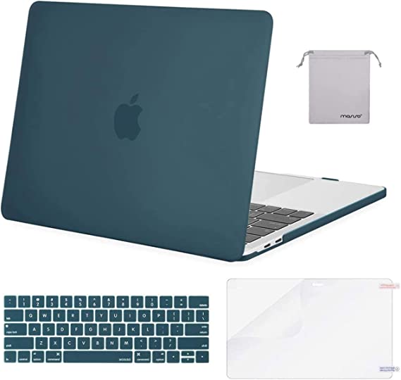 MOSISO Compatible with MacBook Pro 13 inch Case M2 2022,2021,2020-2016 Release A2338 M1 A2289 A2251 A2159 A1989 A1706 A1708,Plastic Hard Case&Keyboard Skin&Screen Protector&Storage Bag,Deep Teal