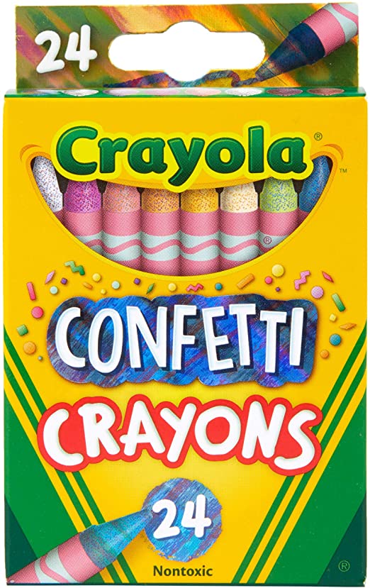 Crayola Confetti Crayons, Multi Color Crayons, Kids Coloring Supplies, 24 Count