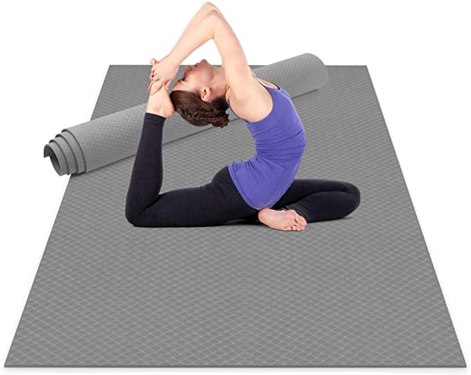 Odoland Large Yoga Mat, Thick Non Slip Eco Friendly Exercise Mat with Carry Strap, 183 x 121x 0.6CM Workout Mat for Pilates Yoga Stretching Gymnastics at Home or Gym