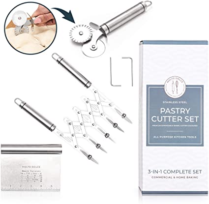 MOLTO DOLCE Pastry Lattice Roller Cutter Stainless Steel with
