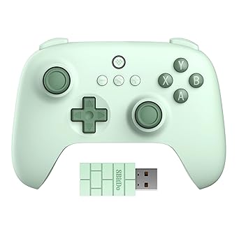 AKNES 8Bitdo Ultimate C 2.4g Wireless Controller for Windows, PC, Android, Steam Deck & Raspberry Pi, Turbo and Rumble Vibration - Field Green