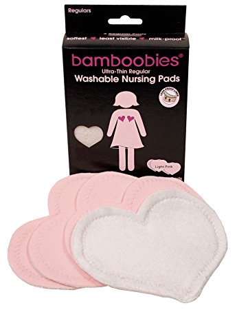 Bamboobies 2 Pair Ultra-Thin Regular Nursing Pads, Light Pink