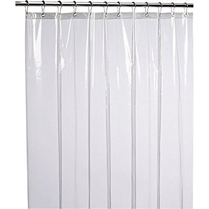 LiBa Mildew Resistant Anti-Bacterial PEVA 8G Shower Curtain Liner, 72x72 Clear - Non Toxic, Eco-Friendly, No Chemical Odor, Rust Proof Grommets