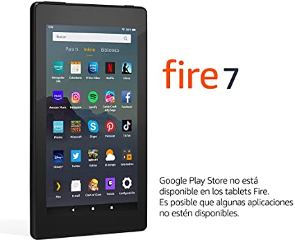 Tablet Fire 7, pantalla de 7'', 32 GB (Negro) - Con publicidad