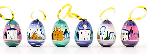 craftsfromrussia Christmas Ornaments - Set of 6 - Handmade in Russia (6, M1)