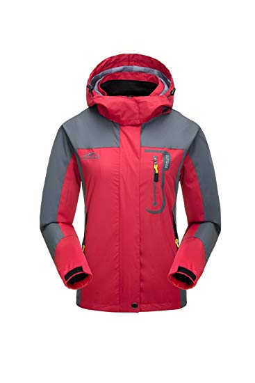 KISCHERS Waterproof Jacket Women's Raincoat, Ladies Rain Jacket, Softshell Jackets Outdoor Sportwear Rain Coats with Hooded
