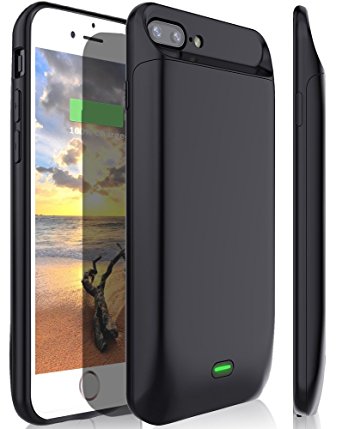 iPhone 7 Plus/8 Plus Battery Case, Stoon 7200mAh Portable Charger Case Rechargeable Extended Battery Pack Protective Backup Charging Case Cover for Apple iPhone 7 Plus/8 Plus (5.5 Inch) (Black)