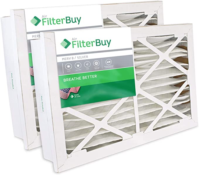 FilterBuy 20x20x5 Grille Honeywell FC40R1003, FC35A1043 Compatible Pleated AC Furnace Air Filters (MERV 8, AFB Silver). 2 Pack.