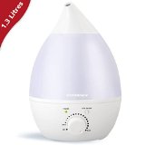 Cool Mist HumidifierURPOWER Aroma Essential Oil Diffuser with 7 Color LED Lights ChangingNo Noise Waterless Auto Shut-off Ultrasonic Air Humidifier for Home Bedroom Office Babyroom 13 Litres