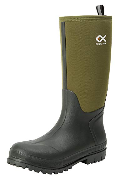 DUCK & FISH 16" Fishing Hunting Neoprene Rubber Molded Outsole Knee Boot