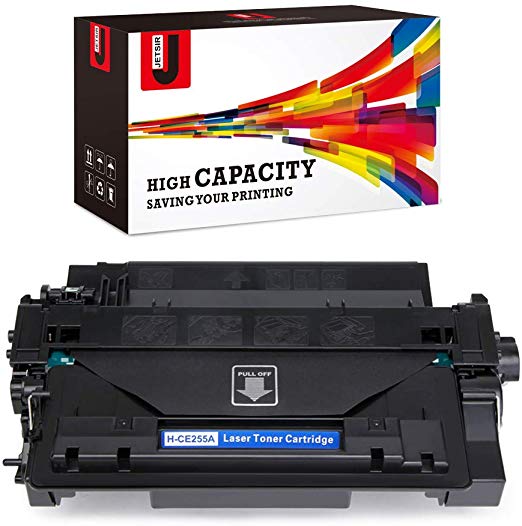 JetSir Compatible Toner Cartridge Replacement for HP 55A CE255A 55X CE255X,Use for HP Laserjet P3015dn P3010 P3015d P3015x P3015 P3015n HP Laserjet Pro 500 MFP M521dn M525dn M521dw M525c Printer