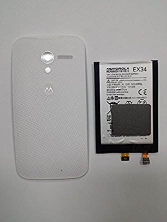 NEW OEM Motorola EX34 SNN5923 Moto X XT1050 XT1055 XT1056 XT1058 XT1060 Battery and White Back Door Cover