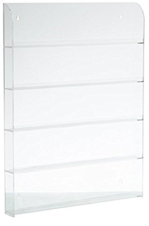 Cq acrylic 72 bottles of 5 layers nail polish rack-Clear nail polish display- On the wall/rack four holes/Security caught/15.4x1.77x20inch,Pack of 1