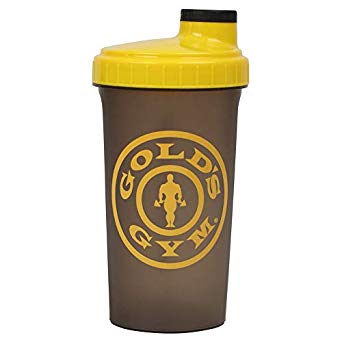 Gold’s Gym GGBTL072 BPA Free Plastic 700ml Protein Shaker Bottle, Black/Yellow, One Size