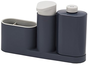 Joseph Joseph Sink Base Caddy Set with Soap Pump & Detergent Bottle, Grey