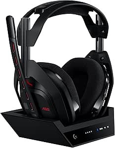 Logitech G Astro A50 Omni-Platform Wireless Gaming Headset   Base Station for PS5, Xbox, PC: PLAYSYNC Audio Switcher, &lt;16 bit/48kHz (Console), &lt;24 bit/48 kHz (PC), 24hr Battery, 2.4GHz & BT - Black