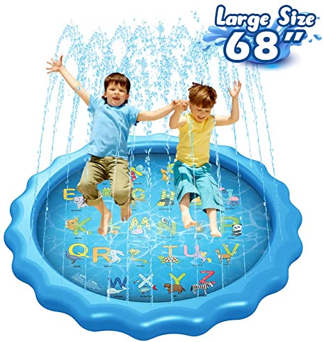 Splash Pad Sprinkler for Kids Large Size, Panacare 68” Outdoor Water Toys for Toddlers, Outside Backyard Yard Water Play Toys, Summer Water Activities Fun Games Gift Toys Pad Mat for Baby Boys Girls