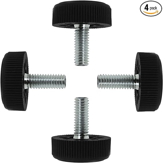 uxcell M8 x 20 x 30mm Screw on Furniture Glide Leveling Feet Floor Protector Adjustable Leveler for Table Desk Leg 4 Pack