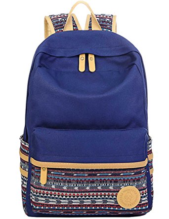 Mygreen Casual Style Lightweight Canvas Backpack School Bag Travel Daypack