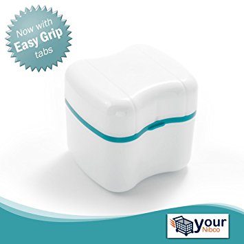 Invisalign-Retainer-Denture Dental Appliance Cleaning Case Size Standard with Easy Grip - Color Teal
