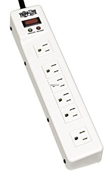 Tripp Lite 6 Right Angle Outlet Surge Protector Power Strip, 6ft Cord, Metal, & $75K INSURANCE (TLM626)