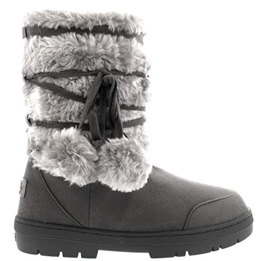 Holly Womens Pom Pom Waterproof Winter Snow Boots