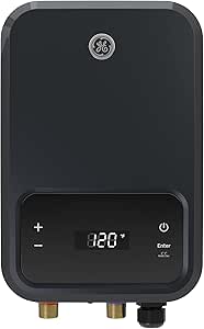 GE Appliances 27 kW,Large Tankless Electric Water Heater for Whole Home,Digital Touch Screen Temperature Control,5.4 Gallons per Minute,240v,Compact Design Easily Installs at Point of Use,GE27DNHPDG