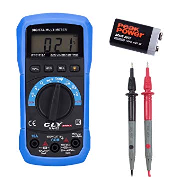Cly Digital Multimeter, Multi Testers, Voltmeter Ammeter Ohmmeter Ampere Meters with LCD Backlight, Non Contact Detection Voltage, Temperature, Live Line, AC/DC Voltage Current, Resistance Tester (Multi Tester)