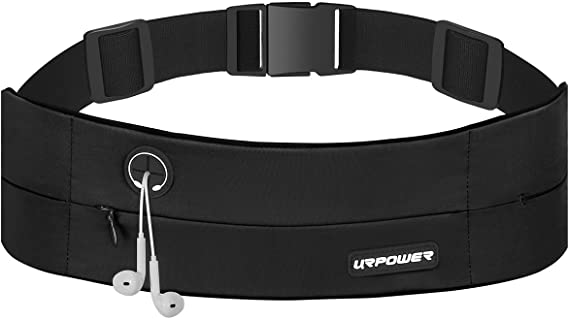 URPOWER Running Belt, 3 Pockets Phone Holder for Running with Adjustable Waistband Fit All Waist Sizes and Phone Models Waist Bag Workout Running Pack for Men and Women