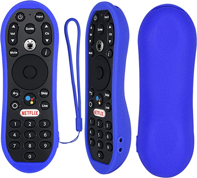 CHUNGHOP Protective Silicone Remote Case for TiVo Stream 4K Remote Control, Shockproof, Washable and Skin-Friendly, Anti-Lost Remote Cover with Loop (Blue) (NOT Include The Remote Control)