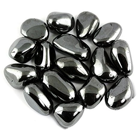 Crystal Allies Materials: 1lb Bulk Tumbled Hematite Stones from Brazil - Large 1" Polished Natural Crystals for Reiki Crystal HealingWholesale Lot