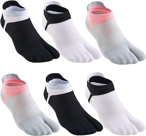 Women Tabi Socks No Show Split Toe for Sandal Flip Flop Ninja Japan Cotton 6 Pack