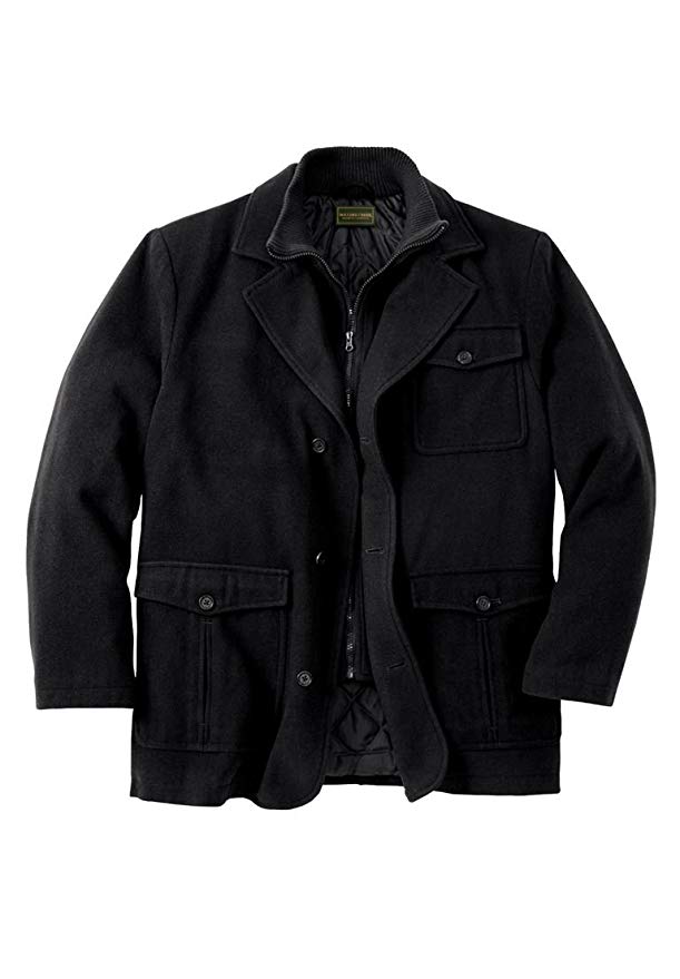 KingSize Men's Big & Tall Wool Blend Inset Jacket