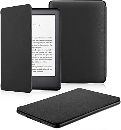 OMOTON All-new Kindle 2019 Case Cover , The Thinnest Lightest PU Leather Smart Shell Cover with Auto Sleep Wake Feature for All New Kindle 10th generation 2019 Released, Black