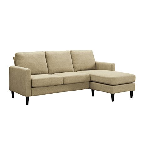 Dorel Living DA7567SEC-BG Beckie Sectional Sofa, Beige