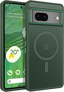 BENTOBEN for Google Pixel 7 Case [Compatible with Magsafe] Translucent Matte Magnetic Pixel 7 Case Magsafe Slim Thin Shockproof Women Men Protective Phone Cover for Google Pixel 7 6.4", Forest Green