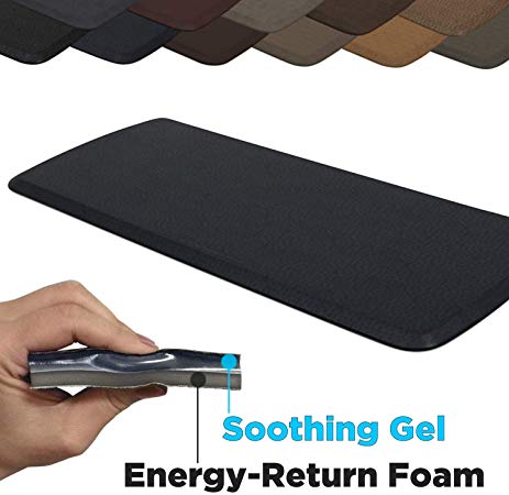 GelPro Elite Premier Anti-Fatigue Kitchen Comfort Floor Mat, 20x48”, Quill Atlantic Blue Stain Resistant Surface with Therapeutic Gel and Energy-return Foam for Health and Wellness