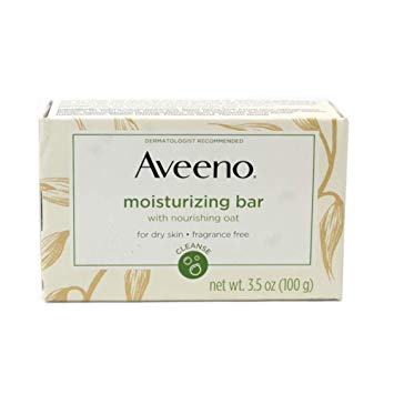 Aveeno Moisturizing Bar with Natural Colloidal Oatmeal for Dry Skin, Fragrance Free, 3 Oz (Pack of 4)