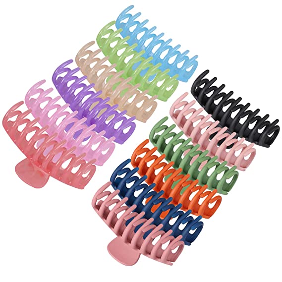 12 Pcs Large Hair Claw Clips Nonslip 4.3 Inch Big Banana Hair Claw Clips Hair Jaw Clamp Hair Accessories for Women Girls