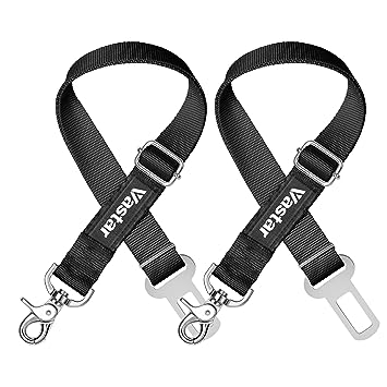 Vastar 2 Packs Adjustable Pet Dog Cat Car Seat Belt Safety Leads Vehicle Seatbelt Harness, Nylon Fabric