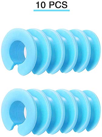 MLADEN 10PCS Clothes Hanger Spacers for Closet Organizer System Outdoor Windproof Clothes Hanger Hook Anti-Slip Silicone Spacers for Clothes Rack/Rod(Blue)