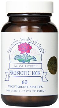 Ayush Herbs Inc Herbal Supplement, Probiotic 100B, 60 Count