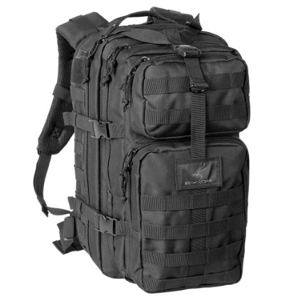 Exos Bravo Tactical Assault Backpack Rucksack. Great as a Bug Out Bag, Daypack, or Go Bag; for Hiking, or Camping. Molle equipped & hydration pack ready