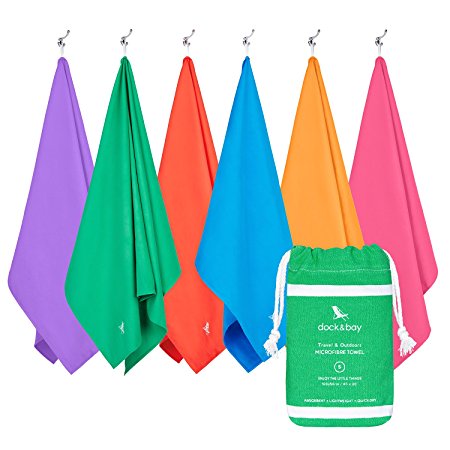 Microfibre Towel & Travel Pouch - Quick Dry, Lightweight, Compact (Extra Large 200x90cm, Large 160x80cm, Small 100x50cm) for travel, yoga, gym, sports, camping towel - As Seen On Dragons' Den