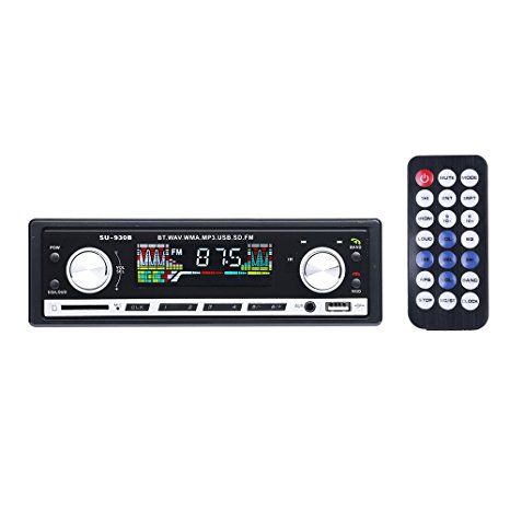 Bluetooth Car Stereo FM Radio Masione Single Din Car Audio Receiver In Dash USB/SD/AUX MP3 Player With LCD Screen Player   Remote Control