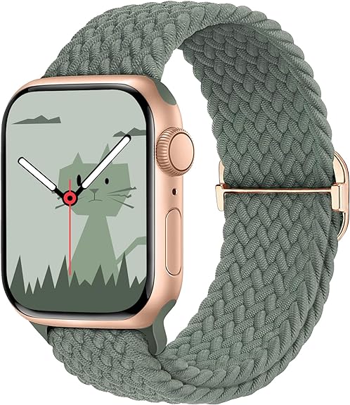 Yaber Stretchy Braided Solo Loop Compatible with Apple Watch Band 38mm 40mm 41mm 42mm 44mm 45mm 49mm for Women Men, Adjustable Straps Elastic Sport Wristbands for iWatch Series 9 8 7 6 5 4 3 2 1 Ultra SE