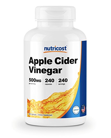 Nutricost Apple Cider Vinegar 500mg, 240 Veggie Capsules - Extra Strength, Non-GMO and Gluten Free