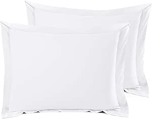 Nestl Soft Pillow Shams Set of 2 - Double Brushed Microfiber Pillow Covers - Hotel Style Premium Bed Pillow Cases, with 1.5” Decorative Flange, Queen 20"x30" - White