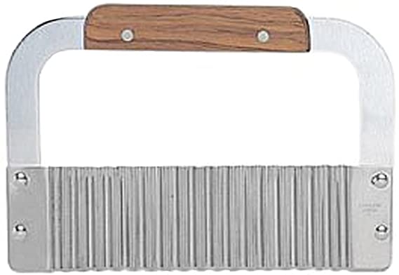 Update International Wood handle Serrator, 7-Inch, Stainless Steel